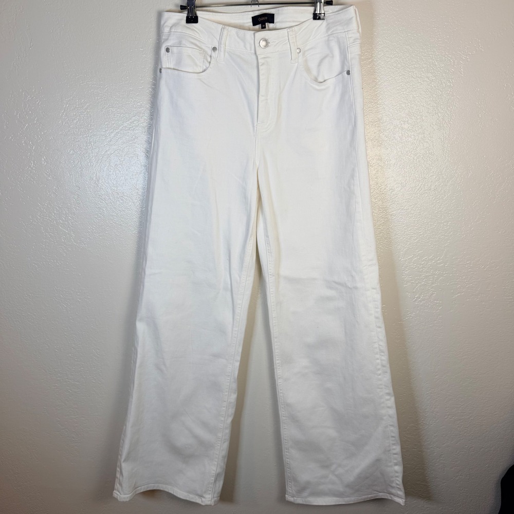 Quince Women's 30x32 Bella Stretch Wide Leg Jeans Cloud White High Rise Denim